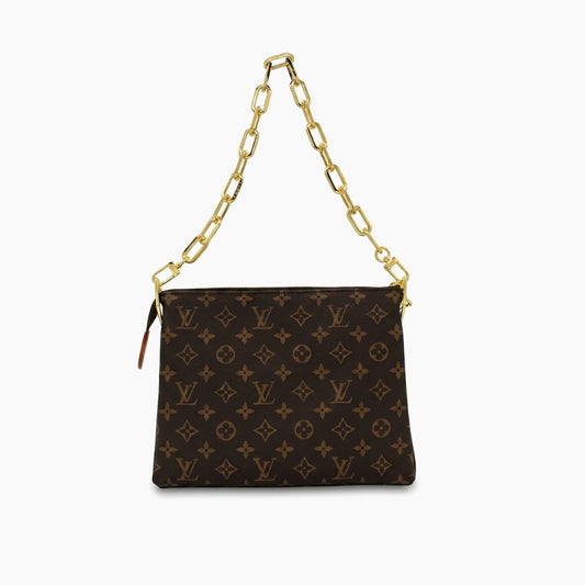 Toiletry Pouch On Chain: Marron & doré -