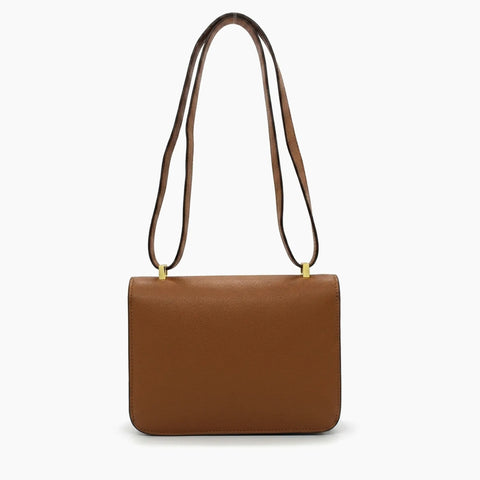 Hermès Constance: Marron cognac et doré-