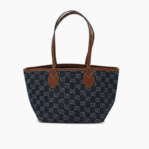Gucci Totissima (mini): Bleu marine et marron cognac -