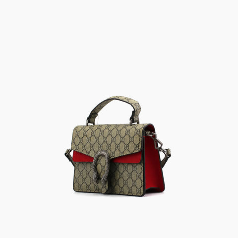 Gucci Dionysus: Toile beige et marron, daim rouge et boucle argentée