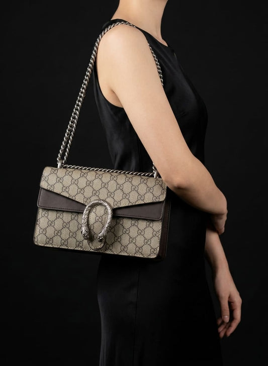 Gucci Dionysus: beige/ébène et daim mauve