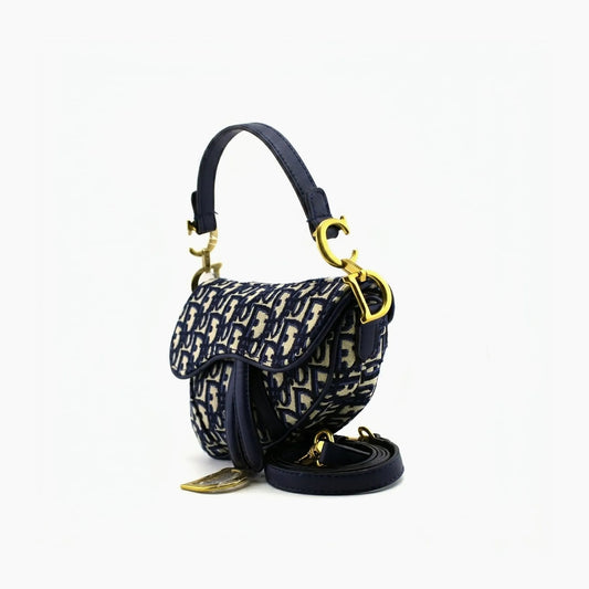 Saddle Dior Bleu marine et beige