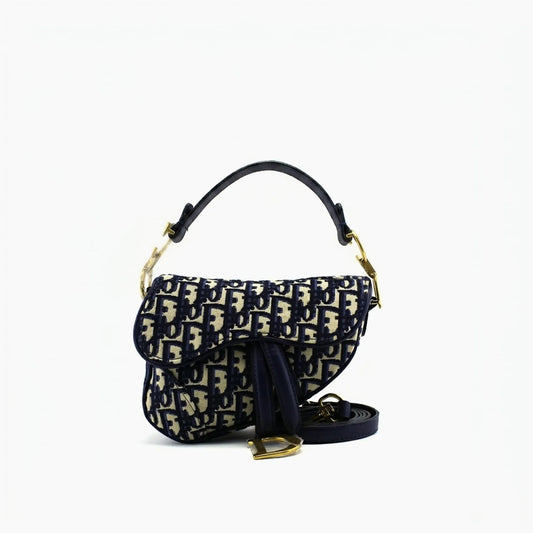 Saddle Dior Bleu marine et beige