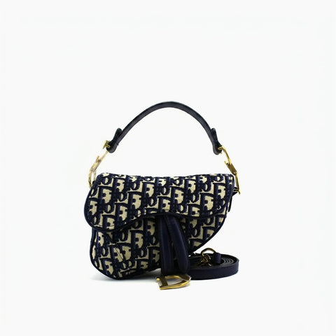 Saddle Dior Bleu marine et beige