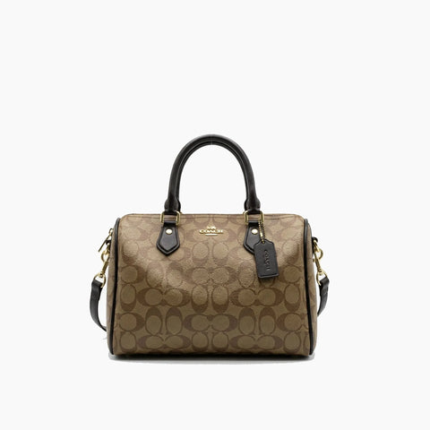 Rowan Satchel Coach: Beige avec des détails noirs