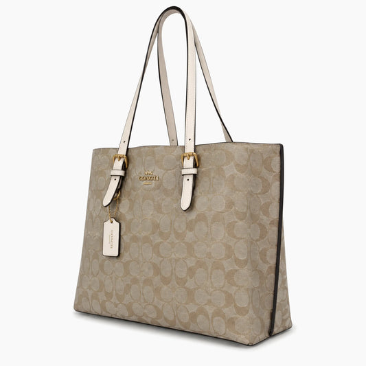 Sac Cabas Mollie en toile: Beige clair