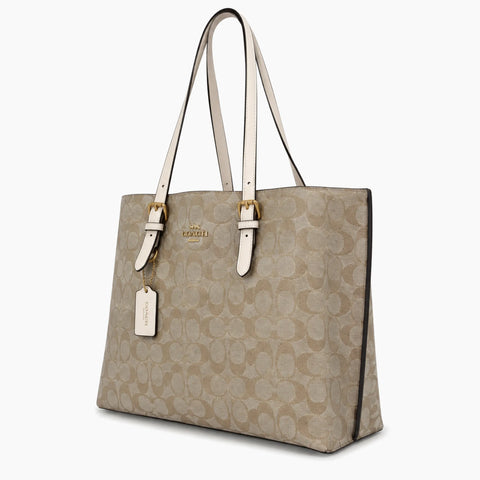 Sac Cabas Mollie en toile: Beige clair