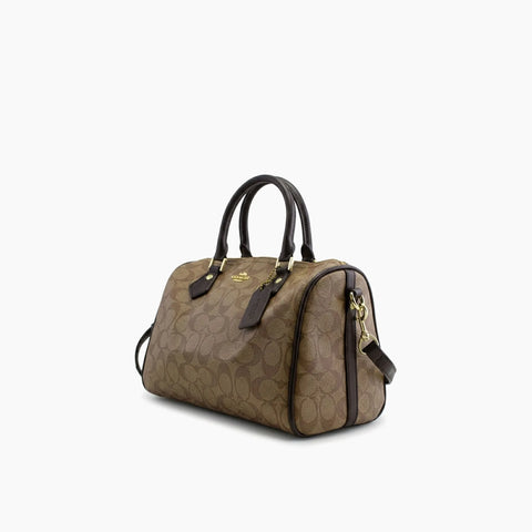 Rowan Satchel Coach: Beige avec des détails noirs