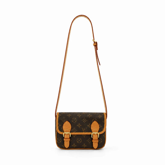 Satchel Wearable Wallet: Marron foncé et cognac -