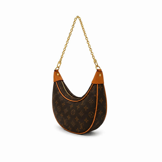 Loop Toile Monogram: Marron foncé et cognac -