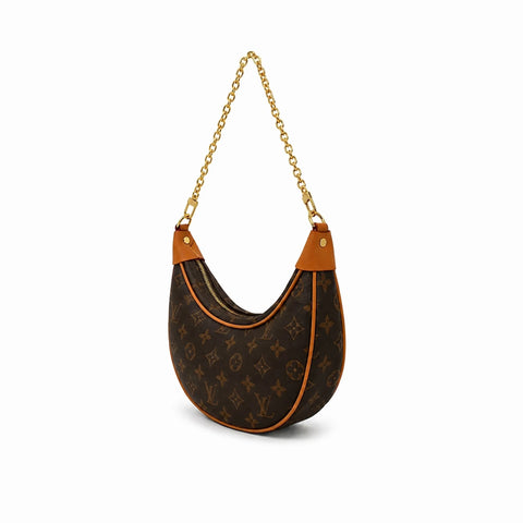 Loop Toile Monogram: Marron foncé et cognac -