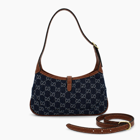 Gucci Jackie 1961: Bleu marine et marron-