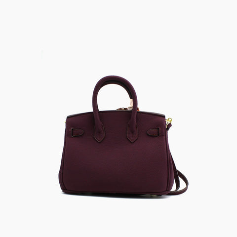 Birkin d'Hermès Cuir bordeaux foncé et accessoires rouge et blanc/mini sac