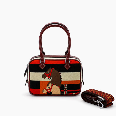 Hermès Plume Multicolore (mini): Bordeaux-
