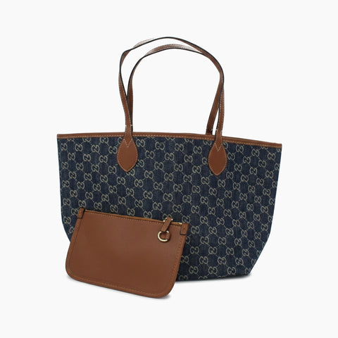 Gucci Totissima (grand): Bleu marine et marron cognac -