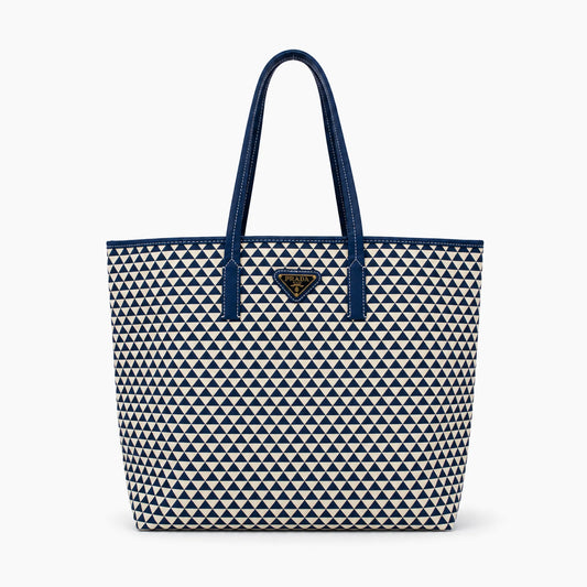 Cabas Prada Symbole: Bleu marine et écru -