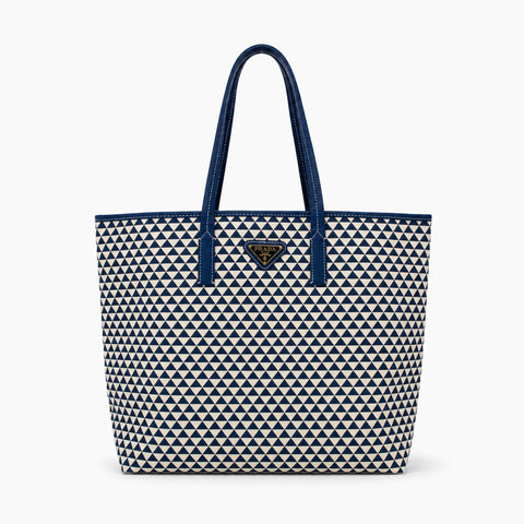 Cabas Prada Symbole: Bleu marine et écru -
