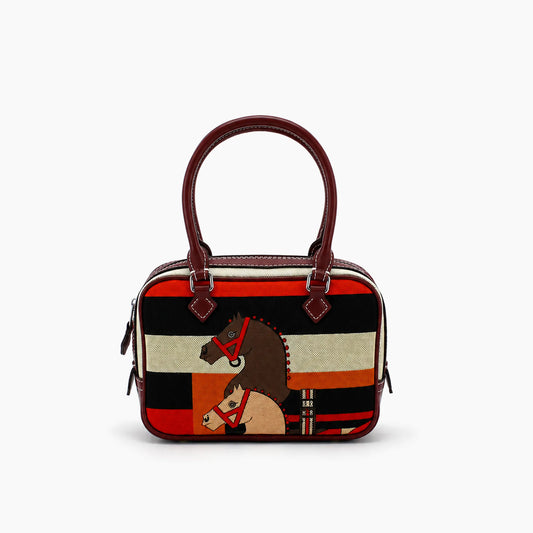 Hermès Plume Multicolore (mini): Bordeaux-