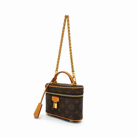 Louis Vuitton Vanity PM: Marron foncé, marron camel et doré -