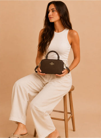 Coach Satchel Mini Jamie Camera Bag : Marron Foncé