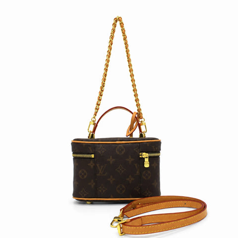Louis Vuitton Vanity PM: Marron foncé, marron camel et doré -