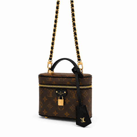Louis Vuitton Vanity PM: Marron foncé, noir et doré -