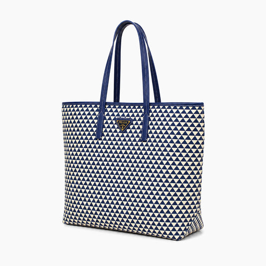 Cabas Prada Symbole: Bleu marine et écru -