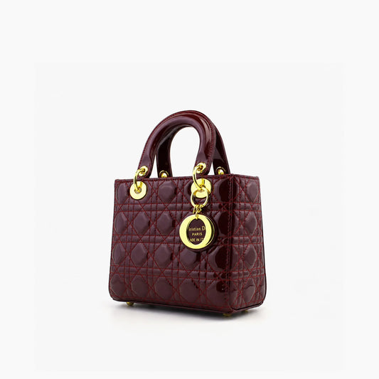 Lady Dior Rouge Bordeaux Verni