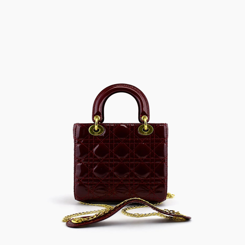Lady Dior Rouge Bordeaux Verni