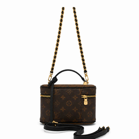 Louis Vuitton Vanity PM: Marron foncé, noir et doré -