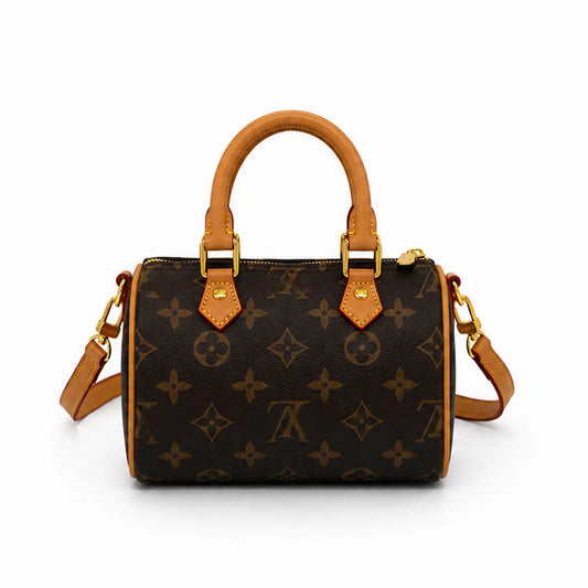 Louis Vuitton Nano Speedy(grande): Marron foncé et camel -