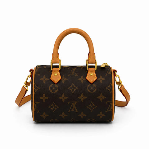 Louis Vuitton Nano Speedy(grande): Marron foncé et camel -