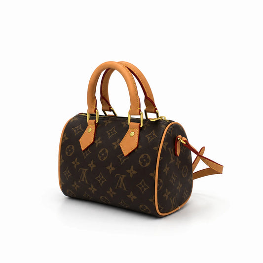 Louis Vuitton Nano Speedy(grande): Marron foncé et camel -
