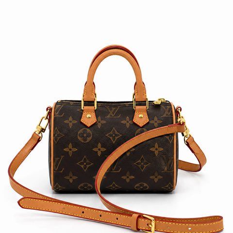 Louis Vuitton Nano Speedy(grande): Marron foncé et camel -