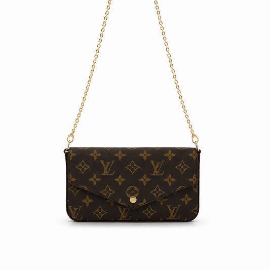 Louis Vuitton Félicie : Marron foncé et doré -
