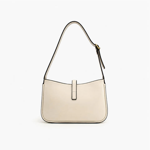 Saint Laurent : Cuir blanc et fermoir doré