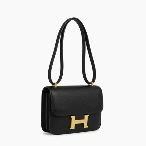 Hermès Constance: Noir et doré-