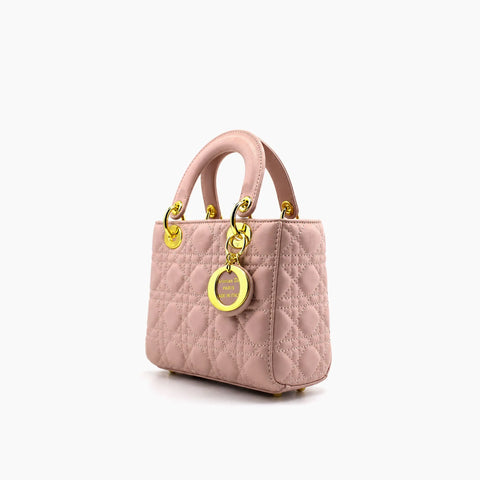Lady Dior Rose Clair Cuir Mat