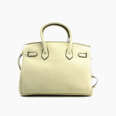 Birkin d'Hermès Cuir blanc crème et accessoires multicolores et blanc.