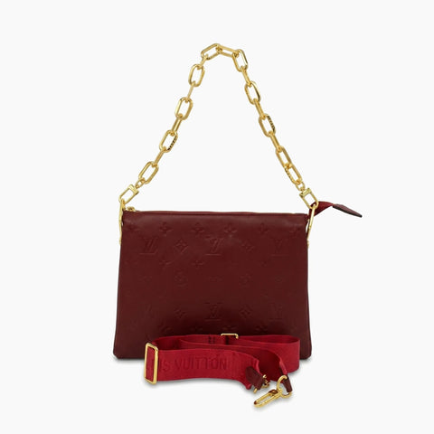 Toiletry Pouch On Chain: Bordeaux & doré -