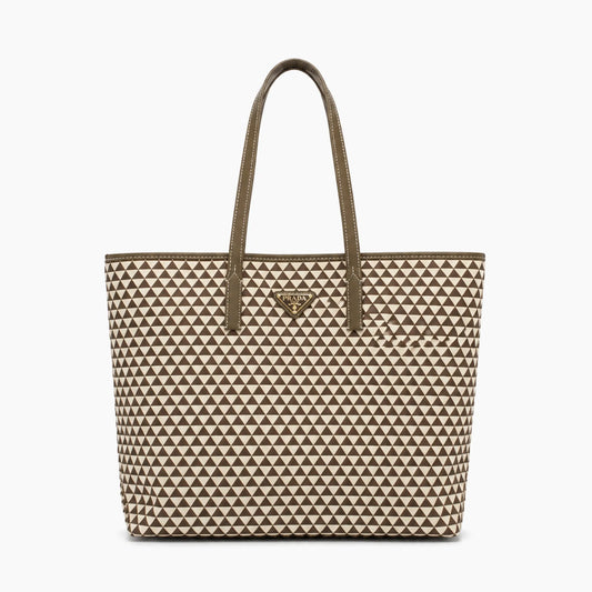 Cabas Prada Symbole: Taupe et écru -