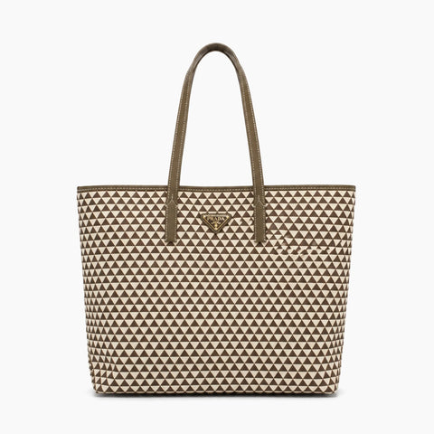 Cabas Prada Symbole: Taupe et écru -