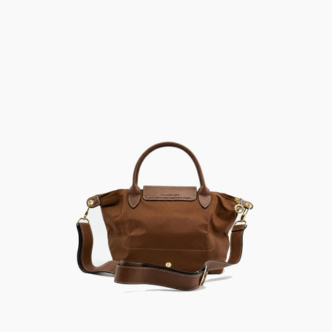 Le Pliage Neo: Marron avec des détails en cuir marron foncé