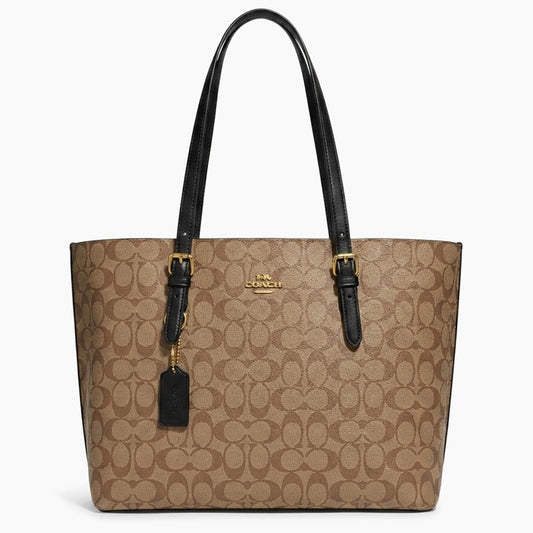 Sac Cabas Mollie en toile: Beige & Noir -