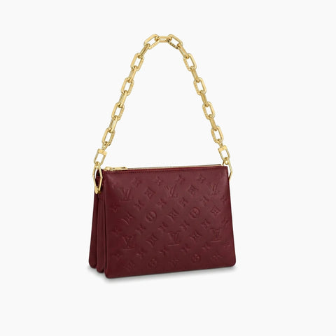 Toiletry Pouch On Chain: Bordeaux & doré -