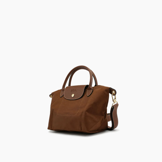 Le Pliage Neo: Marron avec des détails en cuir marron foncé