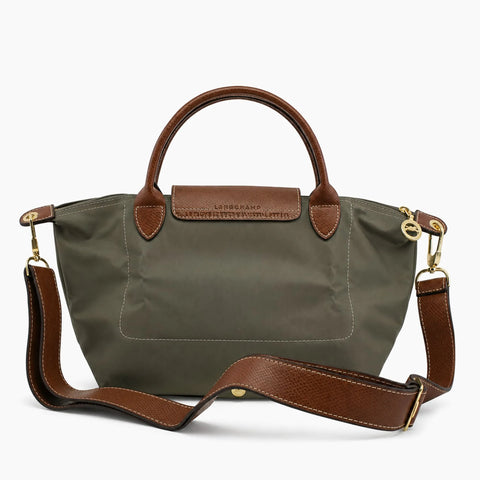 Le Pliage Neo: Vert kaki avec des détails en cuir marron