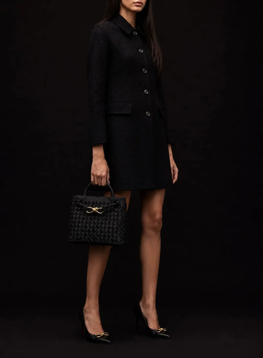 Sac Andiamo Tressé Luxe: Noir profond