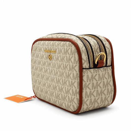 Michael Kors Sac bandoulière : Beige avec des détails en camel