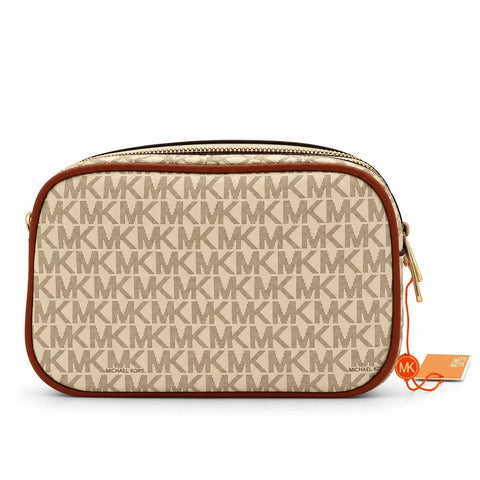 Michael Kors Sac bandoulière : Beige avec des détails en camel